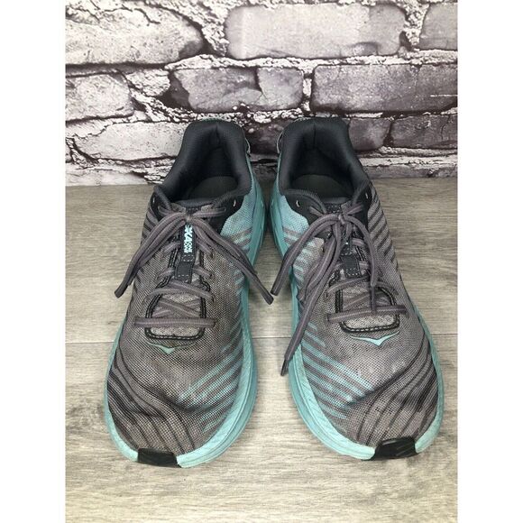 HOKA ONE ONE Rincon Charcoal Gray Aqua Blue Running Shoes Women 10.5M US/43 1/3 - Picture 8 of 16